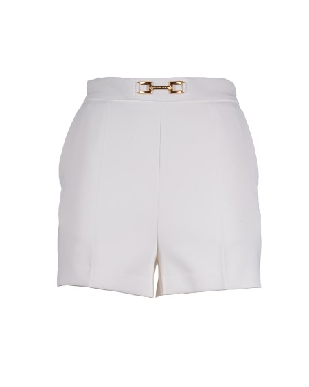 Shop ELISABETTA FRANCHI  Shorts: Elisabetta Franchi shorts in crepe con morsetto e patte.
Dettaglio in metallo dorato con logo.
Patte con bottoni sul retro.
Vestibilità Slim.
Composizione: 95%Poliestere 05%Elastane.
Made in Italy.. SH00751E2-360
